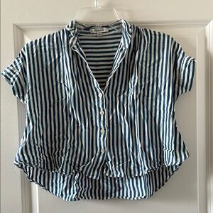 Madewell Striped Boxy Crop Shirt